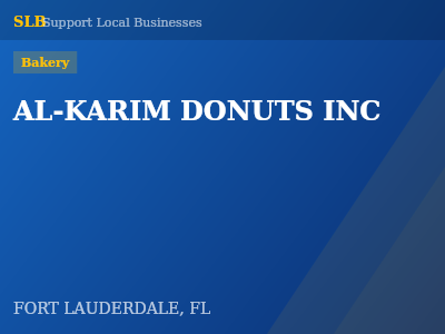 AL-KARIM DONUTS INC — Bakery in FORT LAUDERDALE, FL