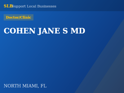 COHEN JANE S MD — Doctor/Clinic in NORTH MIAMI, FL