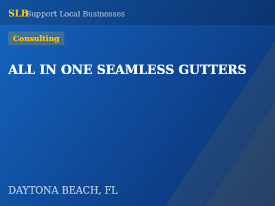 ALL IN ONE SEAMLESS GUTTERS — Consulting in DAYTONA BEACH, FL