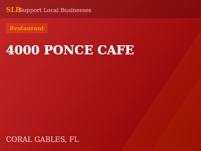 4000 PONCE CAFE — Restaurant in CORAL GABLES, FL