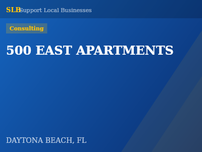500 EAST APARTMENTS — Consulting in DAYTONA BEACH, FL