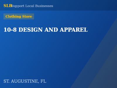 10-8 DESIGN AND APPAREL — Clothing Store in ST. AUGUSTINE, FL