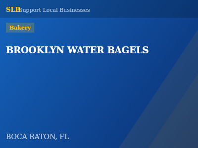 BROOKLYN WATER BAGELS — Bakery in BOCA RATON, FL