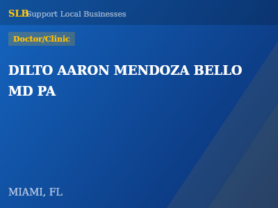 DILTO AARON MENDOZA BELLO MD PA — Doctor/Clinic in MIAMI, FL