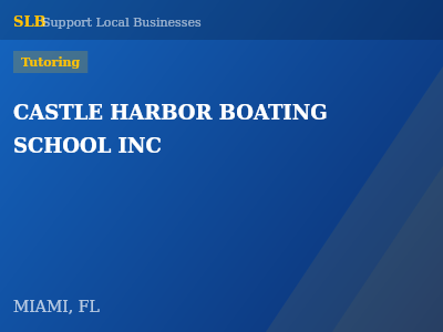 CASTLE HARBOR BOATING SCHOOL INC — Tutoring in MIAMI, FL