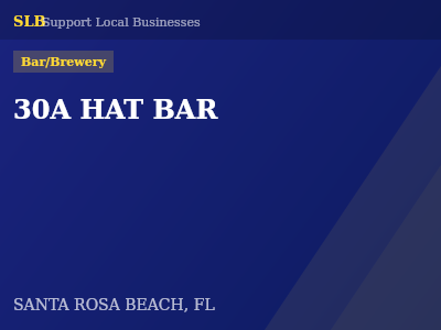 30A HAT BAR — Bar/Brewery in SANTA ROSA BEACH, FL