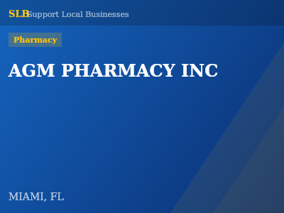 AGM PHARMACY INC — Pharmacy in MIAMI, FL