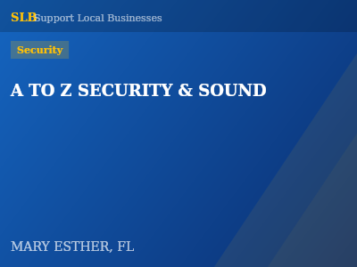 A TO Z SECURITY & SOUND — Security in MARY ESTHER, FL