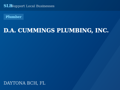 D.A. CUMMINGS PLUMBING, INC. — Plumber in DAYTONA BCH, FL