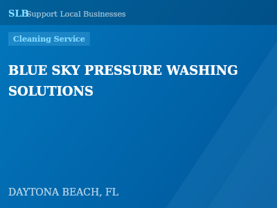 BLUE SKY PRESSURE WASHING SOLUTIONS — Cleaning Service in DAYTONA BEACH, FL