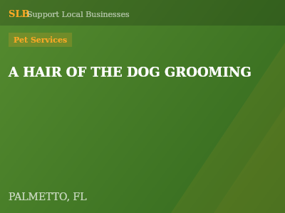 A HAIR OF THE DOG GROOMING — Pet Services in PALMETTO, FL