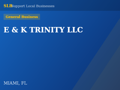 E & K TRINITY LLC — General Business in MIAMI, FL