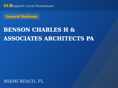 BENSON CHARLES H & ASSOCIATES ARCHITECTS PA — General Business in MIAMI BEACH, FL