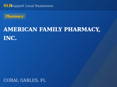 AMERICAN FAMILY PHARMACY, INC. — Pharmacy in CORAL GABLES, FL
