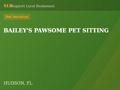 BAILEY'S PAWSOME PET SITTING — Pet Services in HUDSON, FL