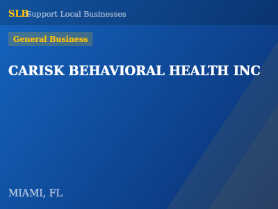 CARISK BEHAVIORAL HEALTH INC — General Business in MIAMI, FL