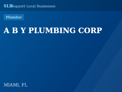 A B Y PLUMBING CORP — Plumber in MIAMI, FL