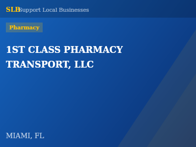 1ST CLASS PHARMACY TRANSPORT, LLC — Pharmacy in MIAMI, FL