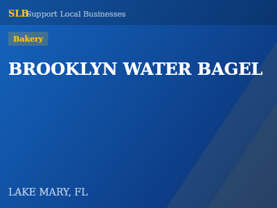 BROOKLYN WATER BAGEL — Bakery in LAKE MARY, FL