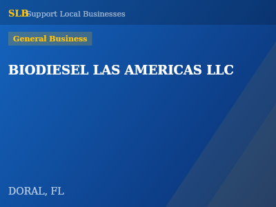 BIODIESEL LAS AMERICAS LLC — General Business in DORAL, FL