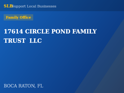 17614 CIRCLE POND FAMILY TRUST  LLC — Family Office in BOCA RATON, FL