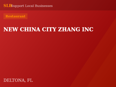 NEW CHINA CITY ZHANG INC — Restaurant in DELTONA, FL