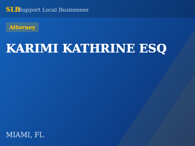 KARIMI KATHRINE ESQ — Attorney in MIAMI, FL