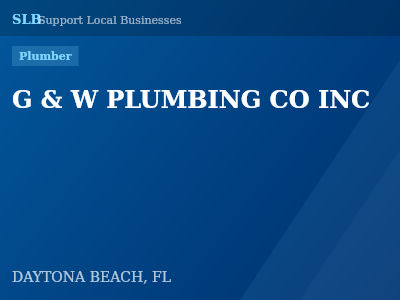 G & W PLUMBING CO INC — Plumber in DAYTONA BEACH, FL