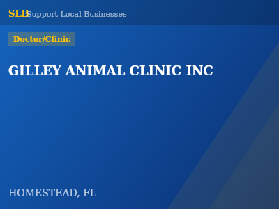 GILLEY ANIMAL CLINIC INC — Doctor/Clinic in HOMESTEAD, FL