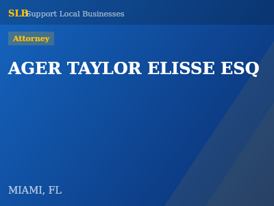 AGER TAYLOR ELISSE ESQ — Attorney in MIAMI, FL
