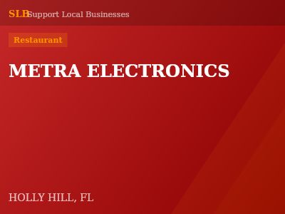 METRA ELECTRONICS — Restaurant in HOLLY HILL, FL