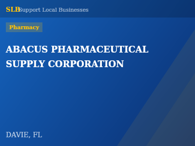 ABACUS PHARMACEUTICAL SUPPLY CORPORATION — Pharmacy in DAVIE, FL