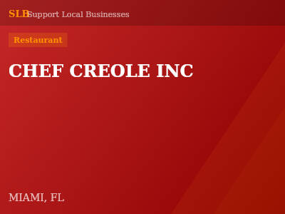 CHEF CREOLE INC — Restaurant in MIAMI, FL