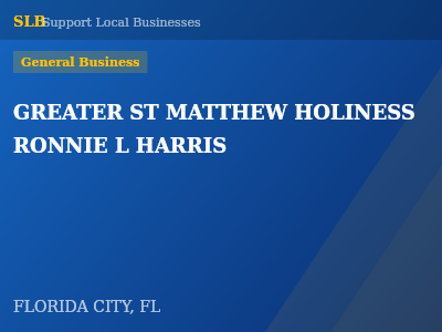 GREATER ST MATTHEW HOLINESS RONNIE L HARRIS — General Business in FLORIDA CITY, FL