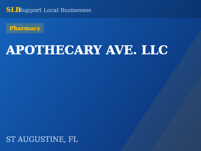 APOTHECARY AVE. LLC — Pharmacy in ST AUGUSTINE, FL