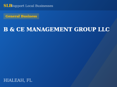 B & CE MANAGEMENT GROUP LLC — General Business in HIALEAH, FL