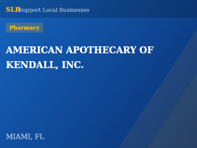 AMERICAN APOTHECARY OF KENDALL, INC. — Pharmacy in MIAMI, FL