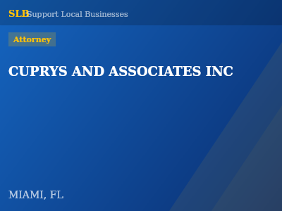 CUPRYS AND ASSOCIATES INC — Attorney in MIAMI, FL