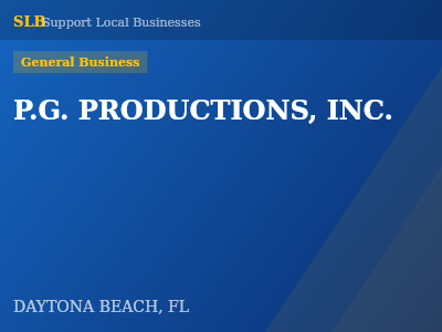P.G. PRODUCTIONS, INC. — General Business in DAYTONA BEACH, FL
