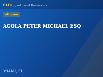 AGOLA PETER MICHAEL ESQ — Attorney in MIAMI, FL
