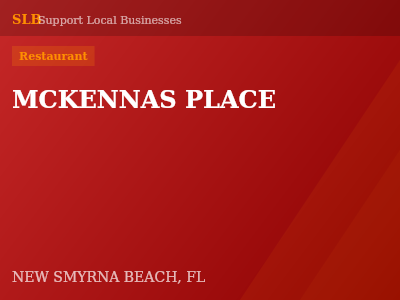 MCKENNAS PLACE — Restaurant in NEW SMYRNA BEACH, FL