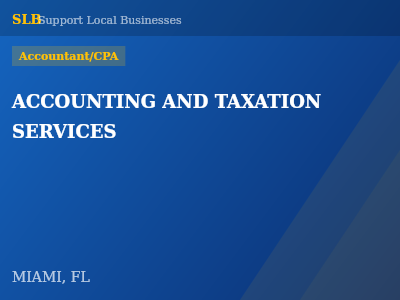 ACCOUNTING AND TAXATION SERVICES — Accountant/CPA in MIAMI, FL