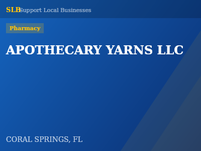 APOTHECARY YARNS LLC — Pharmacy in CORAL SPRINGS, FL
