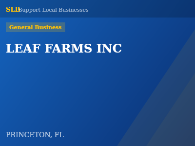 LEAF FARMS INC — General Business in PRINCETON, FL
