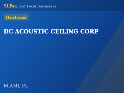 DC ACOUSTIC CEILING CORP — Handyman in MIAMI, FL