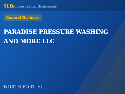 PARADISE PRESSURE WASHING AND MORE LLC — General Business in NORTH PORT, FL