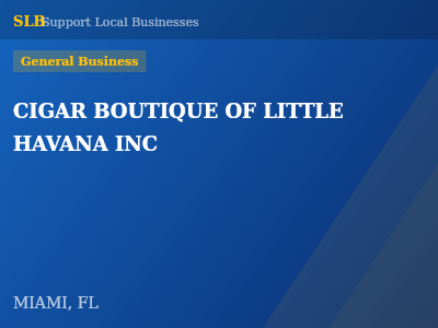 CIGAR BOUTIQUE OF LITTLE HAVANA INC — General Business in MIAMI, FL