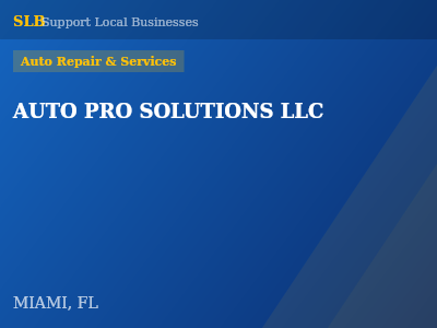 AUTO PRO SOLUTIONS LLC — Auto Repair & Services in MIAMI, FL