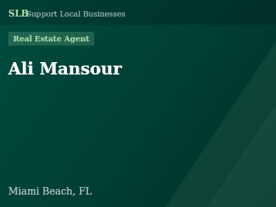 Ali Mansour — Real Estate Agent in Miami Beach, FL
