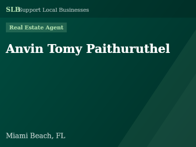 Anvin Tomy Paithuruthel — Real Estate Agent in Miami Beach, FL